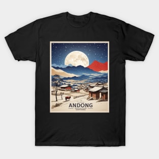 Andong South Korea Travel Tourism Retro Vintage T-Shirt